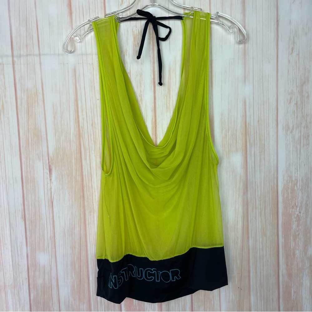 Zumba Instructor Neon Yellow Mesh Tank (L)